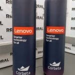 Cilindros Inflables Publicitarios 13 Cilidros azul con arte de lenovo