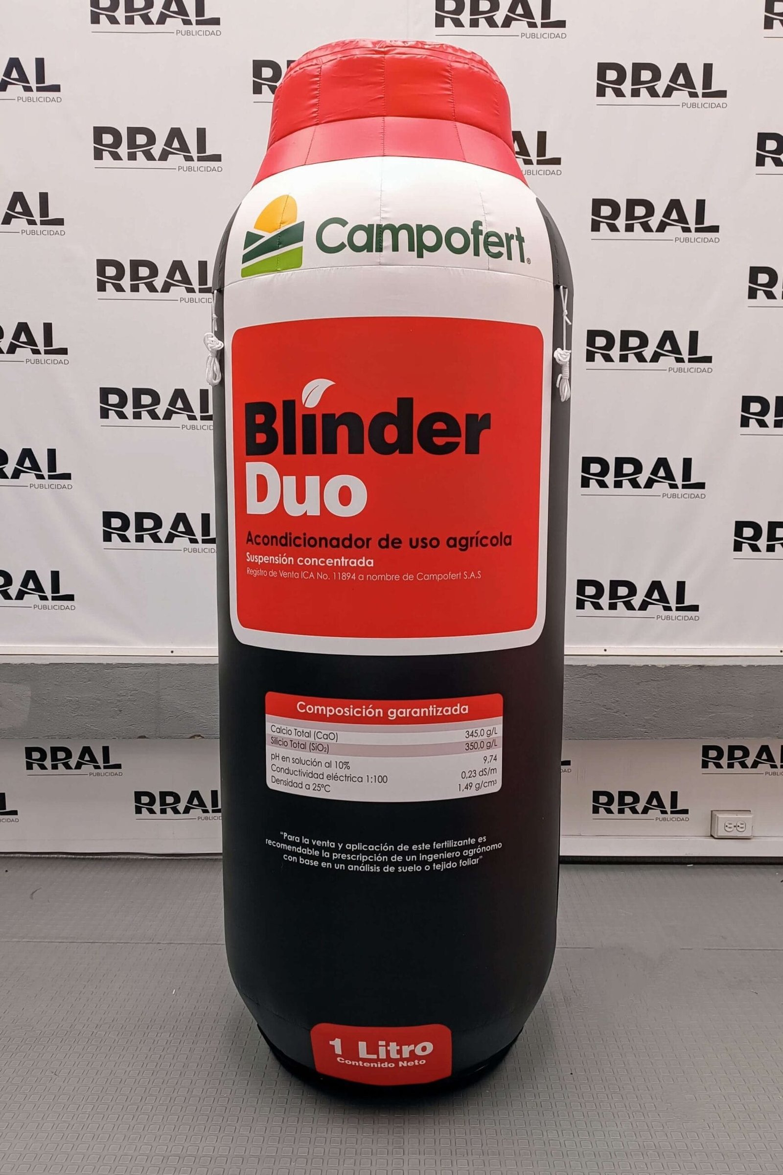 Frasco de acondicionador agricola