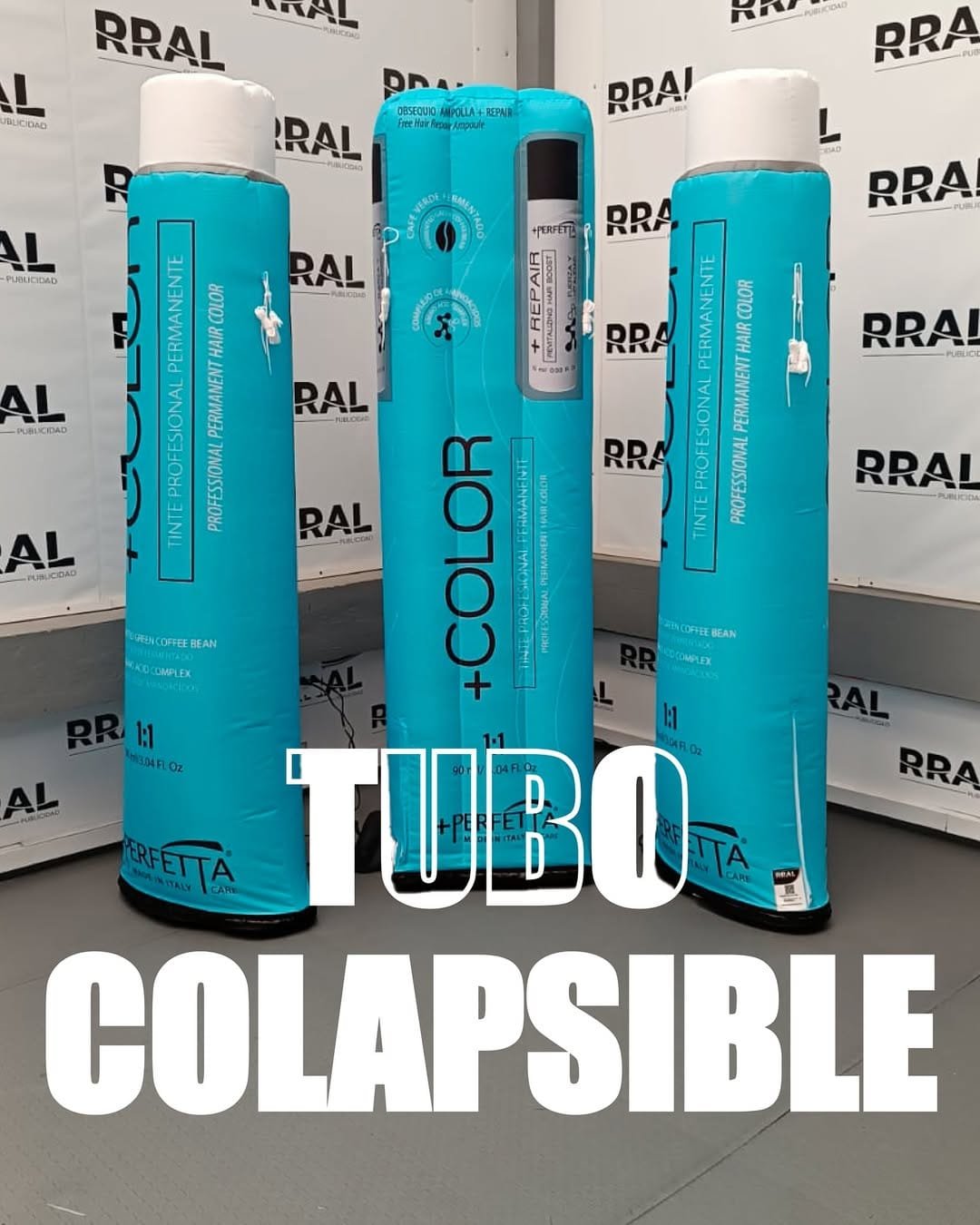 Tubo colapsable cyan oscuro de +color